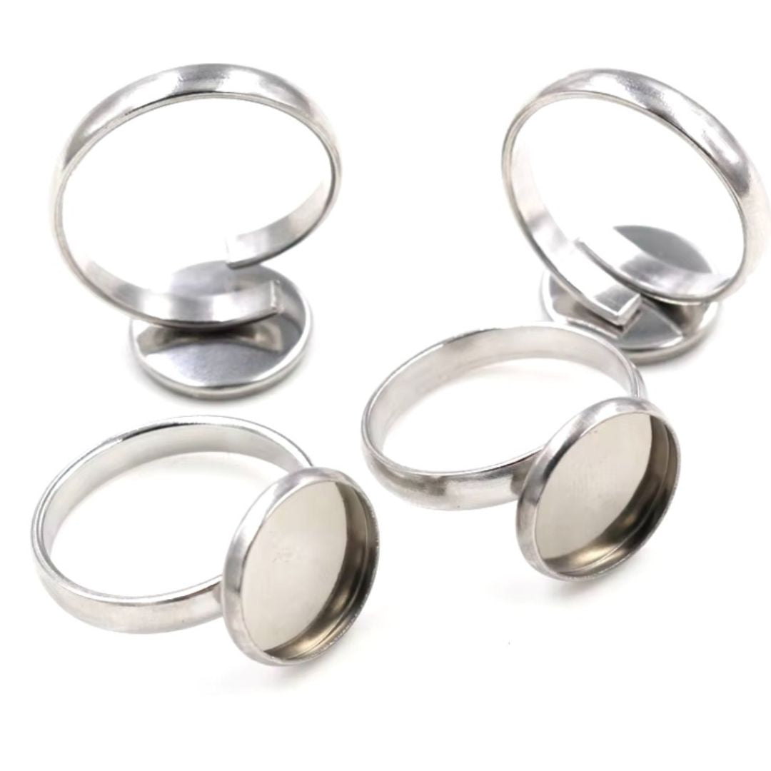 Anillo con 1 base para cabujón